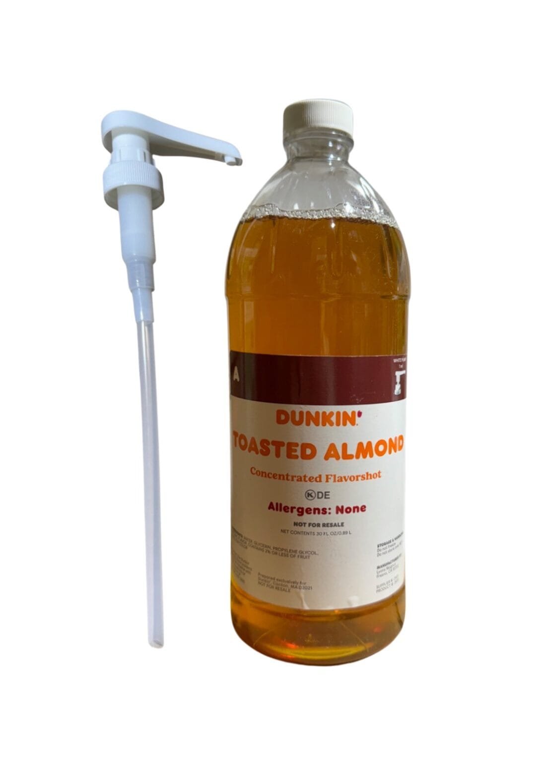 Dunkin Donuts Unsweetened Toasted Almond Flavor Shot 30oz Bottle